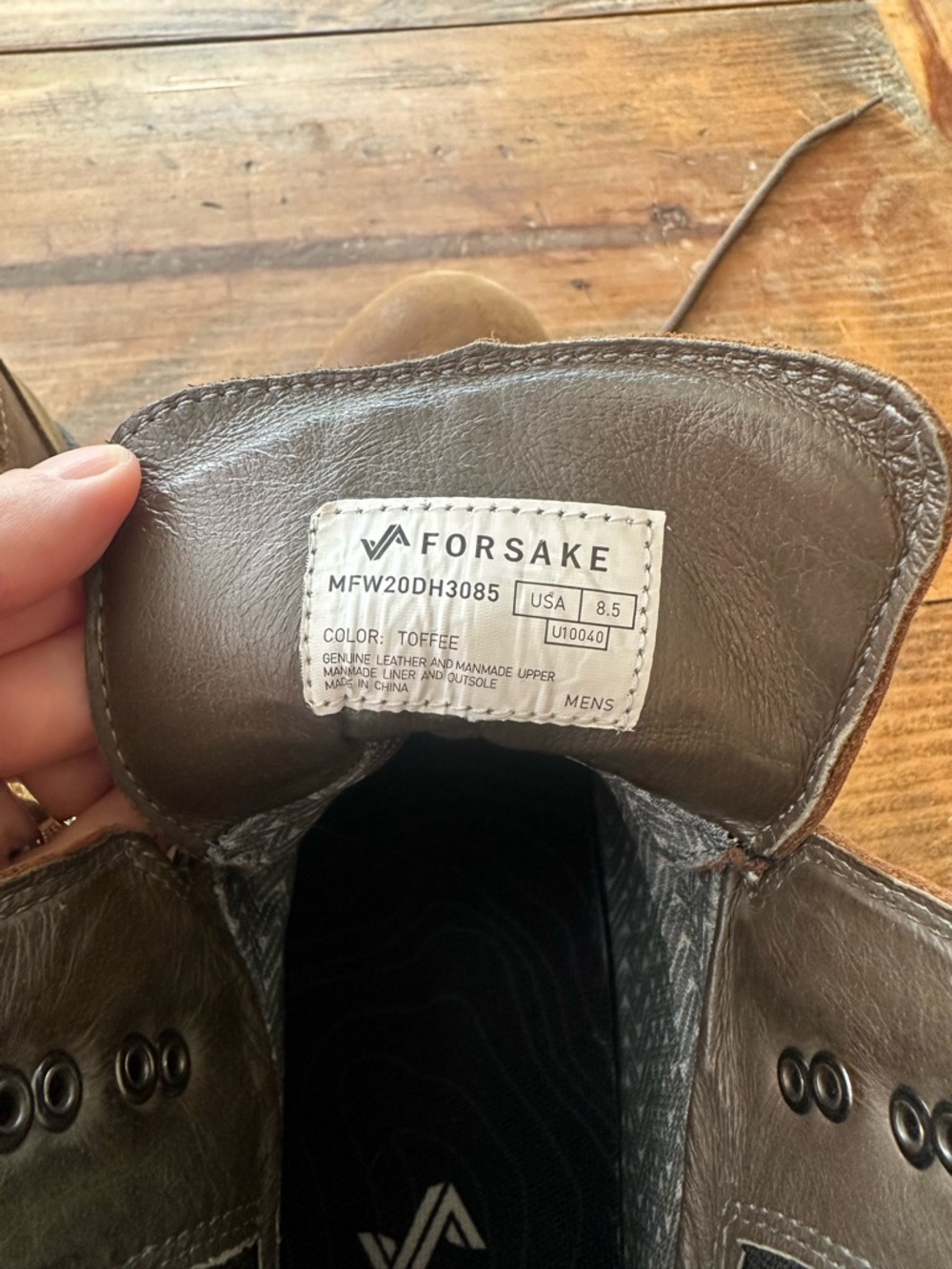 Forsake Men's Brown Leather Lace-Up Davos High Boot Size 8.5 - Picture 8 of 10
